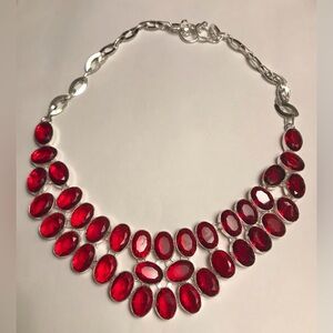Garnet Stamped 925 Sterling Silver Necklace